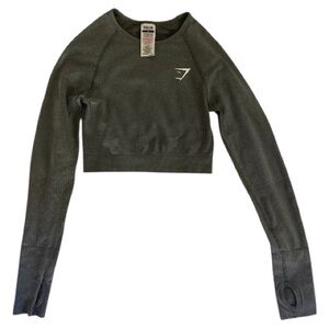 Gymshark Women's Gray Long Sleeve Crop Top XS